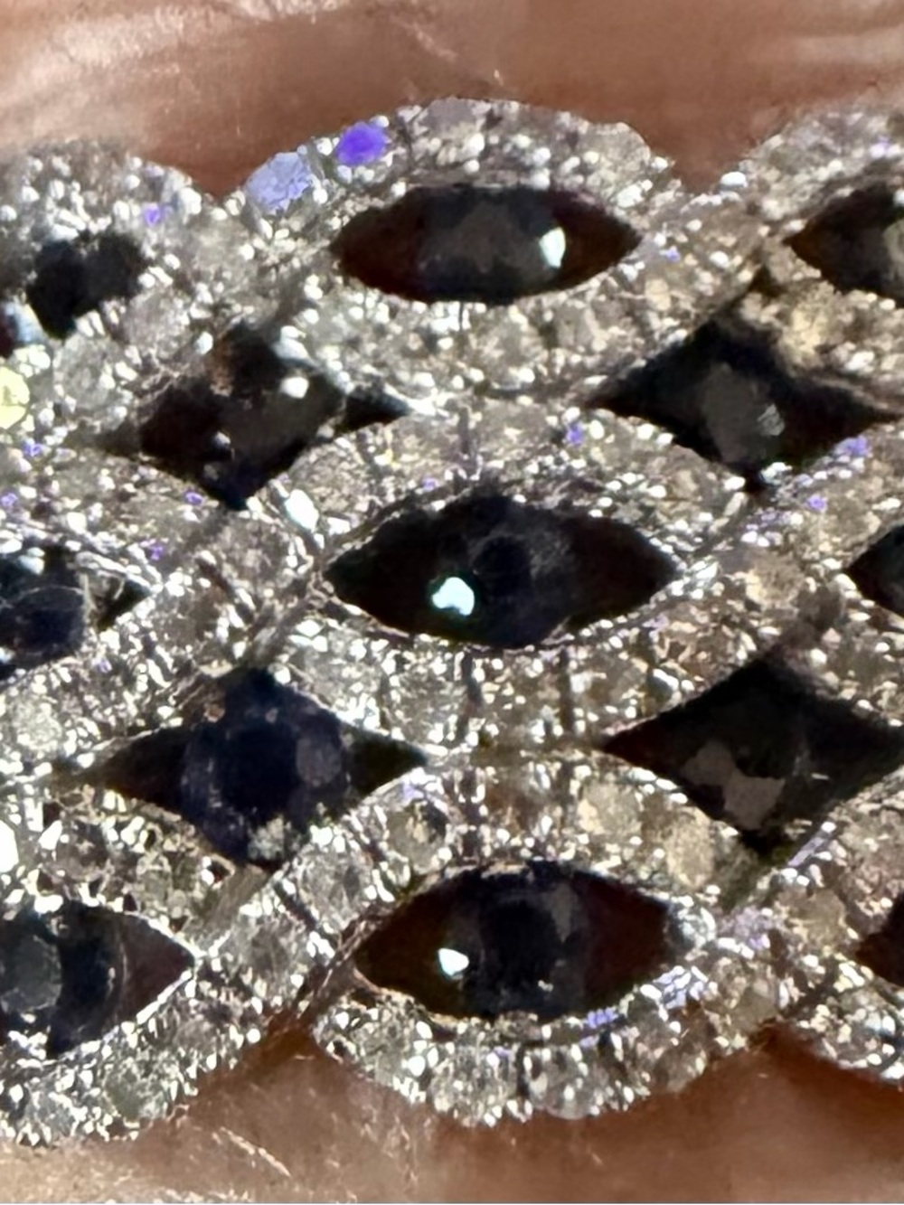 14kt white gold Luxury Blue Sapphire and Diamond Halo Ring